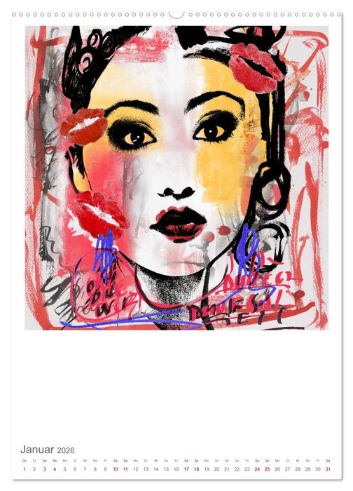 POP UP GIRLS Art Porträts by Ulrike Langen (CALVENDO Wandkalender 2026)