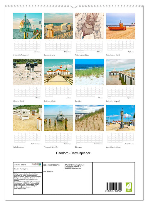 Usedom - Terminplaner (CALVENDO Premium Wandkalender 2026)