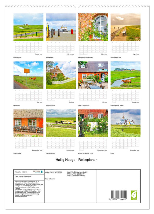 Hallig Hooge - Reiseplaner (CALVENDO Wandkalender 2026)