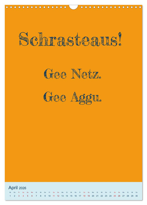 Humorvoller Mundartkalender Sachsen (CALVENDO Wandkalender 2026)