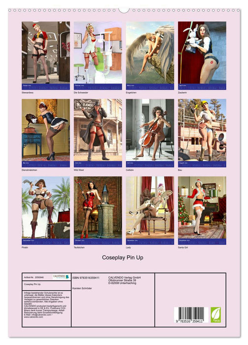 Coseplay Pin Up (CALVENDO Premium Wandkalender 2026)