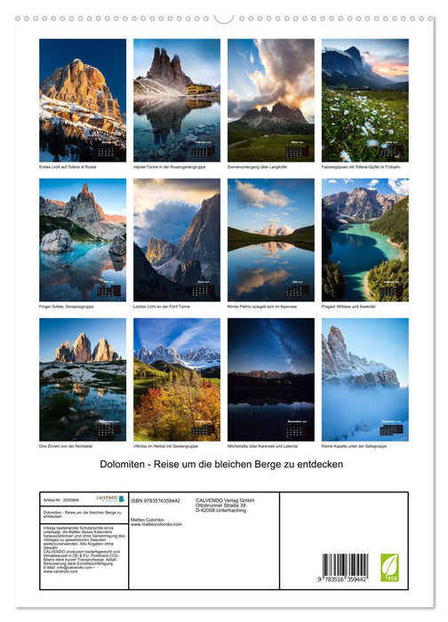 Dolomiten - Reise um die bleichen Berge zu entdecken (CALVENDO Premium Wandkalender 2026)