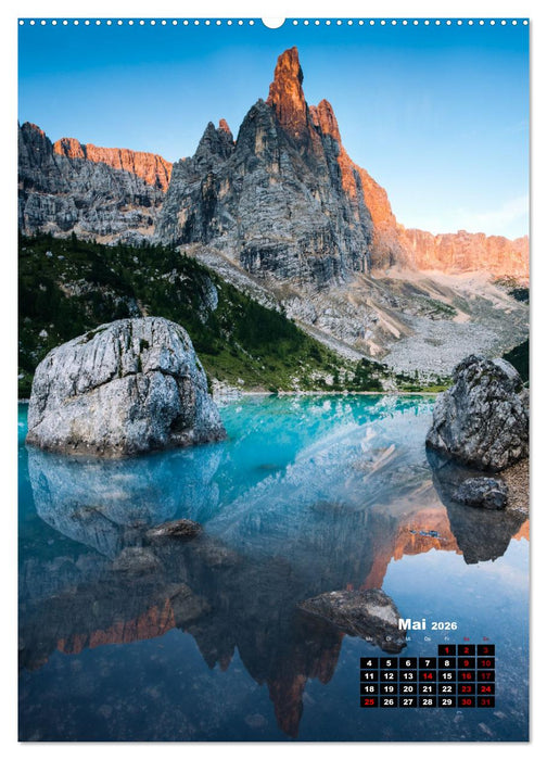 Dolomiten - Reise um die bleichen Berge zu entdecken (CALVENDO Premium Wandkalender 2026)