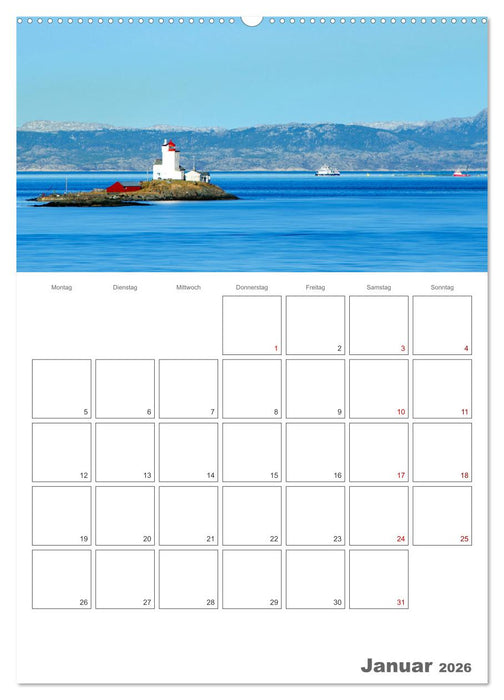 Die Küste Norwegens - Terminplaner (CALVENDO Premium Wandkalender 2026)