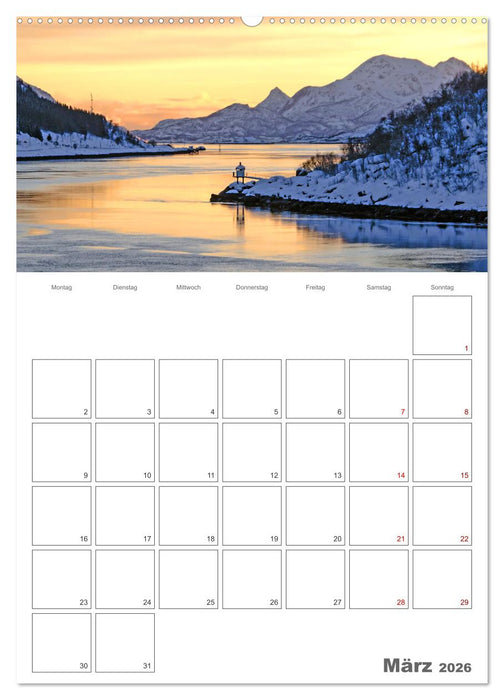 Die Küste Norwegens - Terminplaner (CALVENDO Premium Wandkalender 2026)
