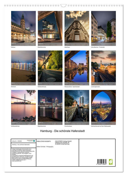 Hamburg - Die schönste Hafenstadt (CALVENDO Wandkalender 2026)