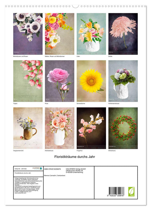 Floristikträume durchs Jahr (CALVENDO Premium Wandkalender 2026)