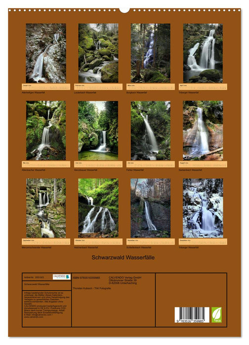 Schwarzwald Wasserfälle (CALVENDO Premium Wandkalender 2026)