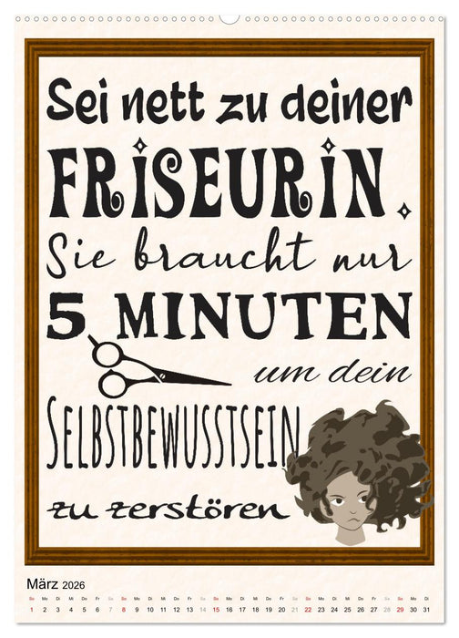 Friseur-Sprüche (CALVENDO Premium Wandkalender 2026)