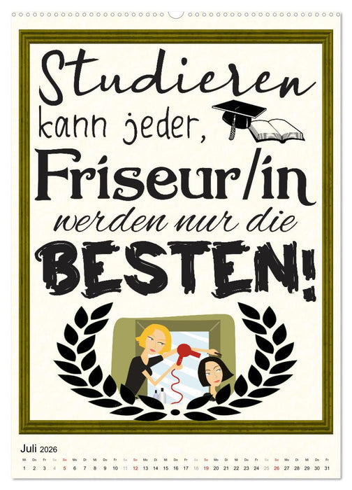 Friseur-Sprüche (CALVENDO Premium Wandkalender 2026)