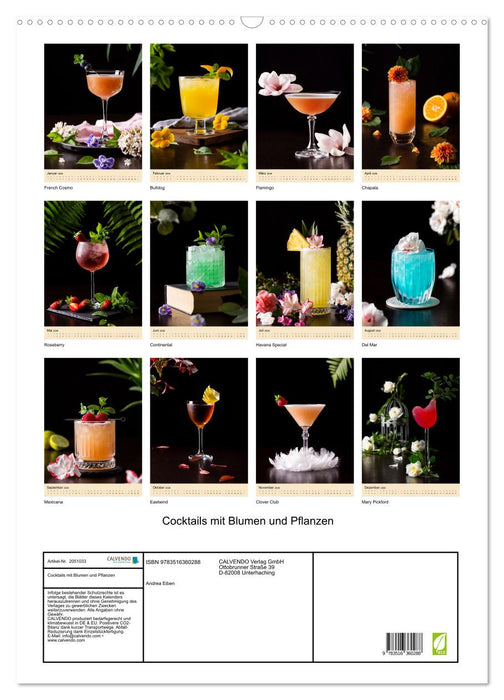 Cocktails mit Blumen und Pflanzen (CALVENDO Wandkalender 2026)