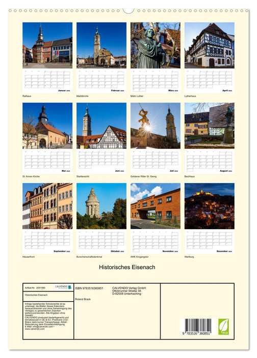 Historisches Eisenach (CALVENDO Premium Wandkalender 2026)
