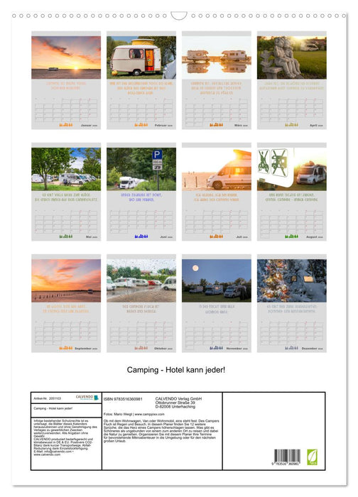 Camping - Hotel kann jeder! (CALVENDO Wandkalender 2026)