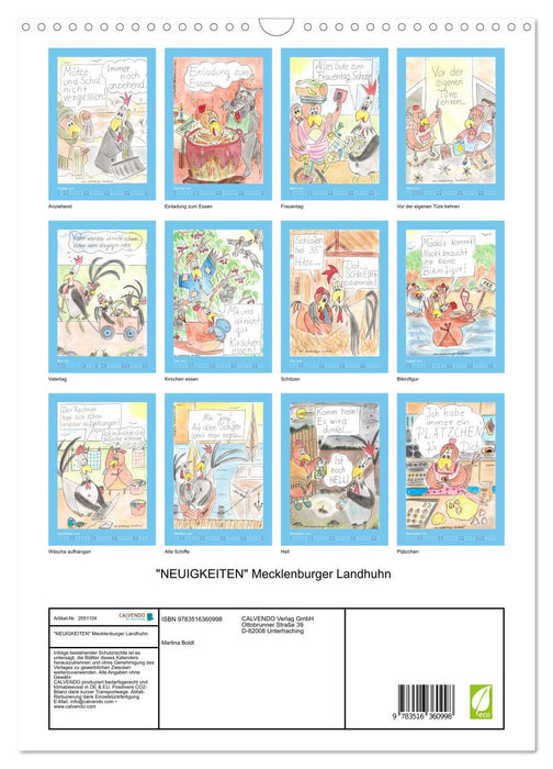 "NEUIGKEITEN" Mecklenburger Landhuhn (CALVENDO Wandkalender 2026)