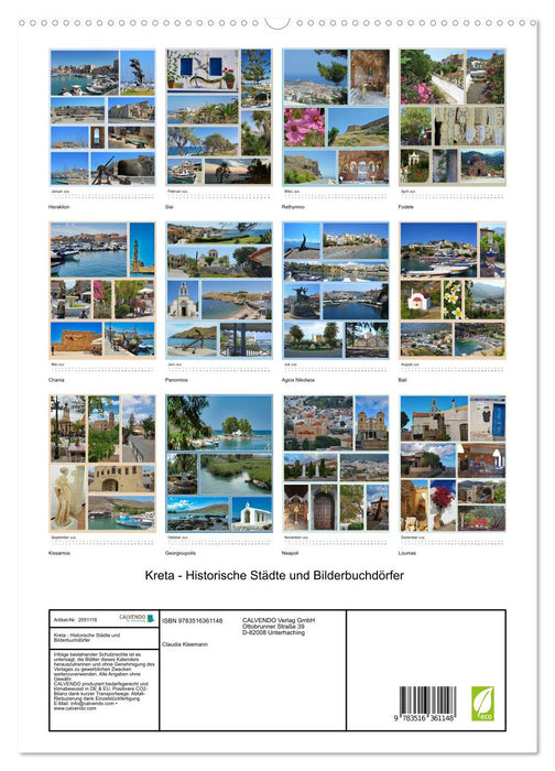 Kreta - Historische Städte und Bilderbuchdörfer (CALVENDO Premium Wandkalender 2026)