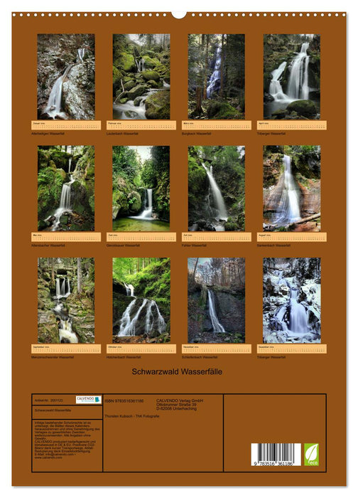 Schwarzwald Wasserfälle (CALVENDO Wandkalender 2026)