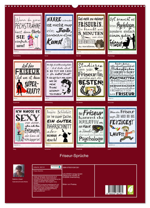 Friseur-Sprüche (CALVENDO Wandkalender 2026)