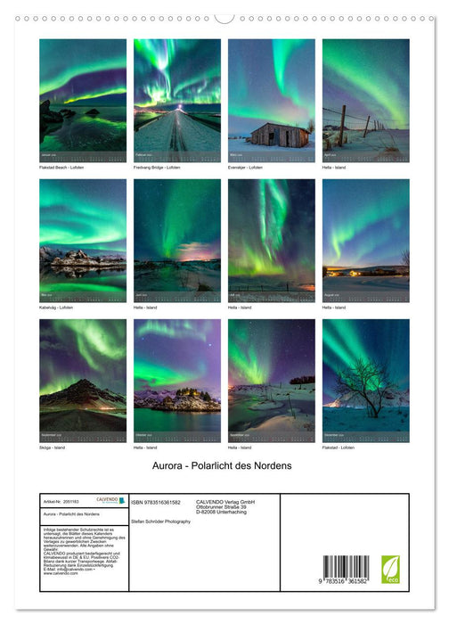 Aurora - Polarlicht des Nordens (CALVENDO Premium Wandkalender 2026)