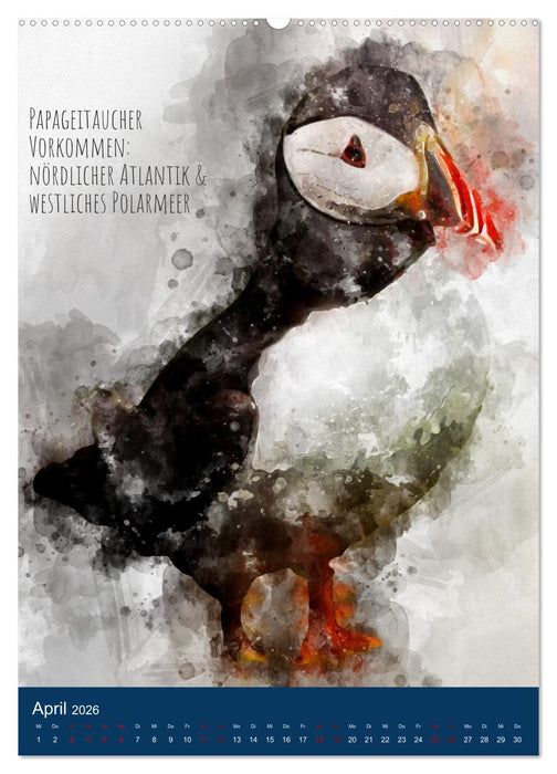 Exotische Vögel - Die Schönsten der Welt in Aquarell (CALVENDO Premium Wandkalender 2026)