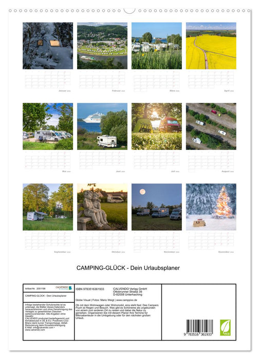 CAMPING-GLÜCK - Dein Urlaubsplaner (CALVENDO Wandkalender 2026)