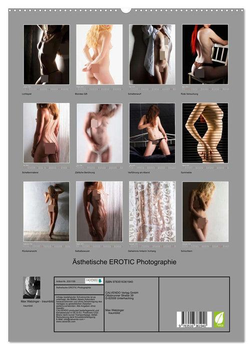 Ästhetische EROTIC Photographie (CALVENDO Premium Wandkalender 2026)