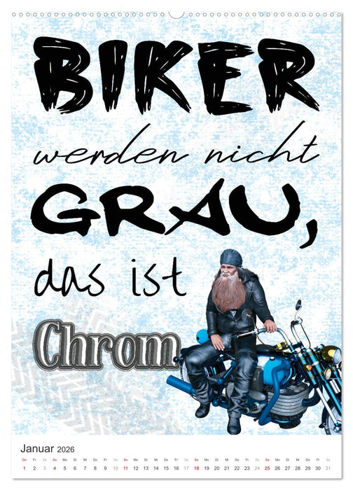 Coole Biker-Sprüche (CALVENDO Premium Wandkalender 2026)