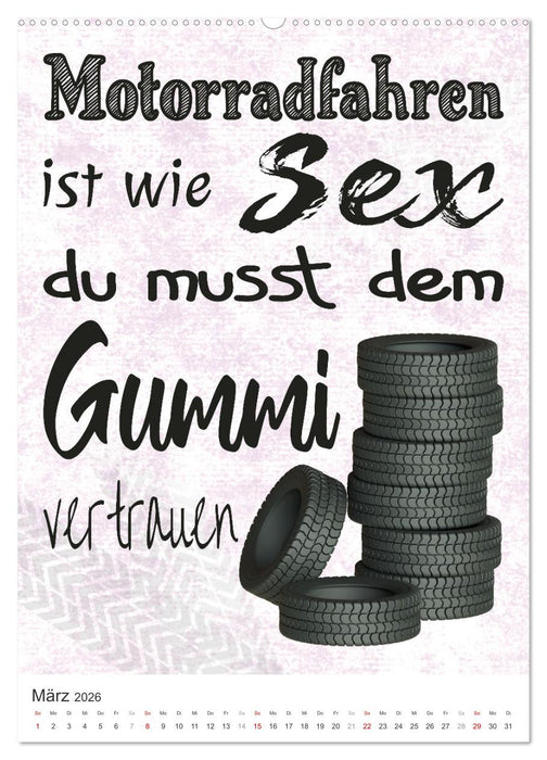 Coole Biker-Sprüche (CALVENDO Premium Wandkalender 2026)