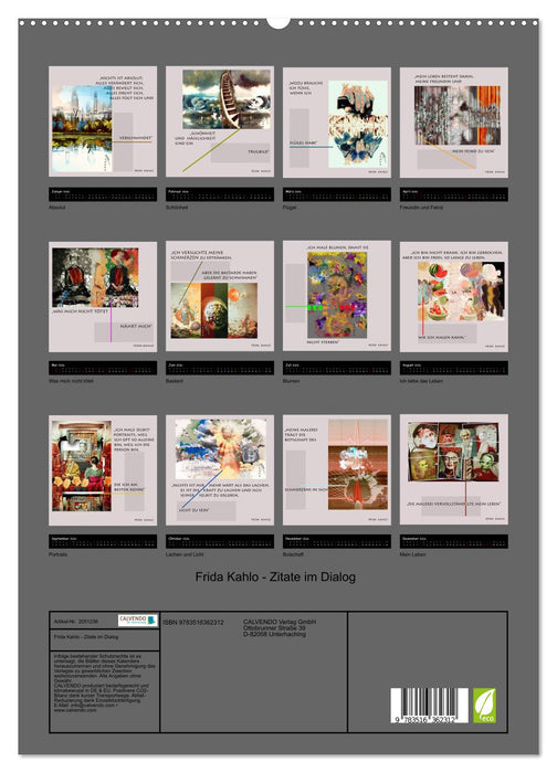 Frida Kahlo - Zitate im Dialog (CALVENDO Premium Wandkalender 2026)