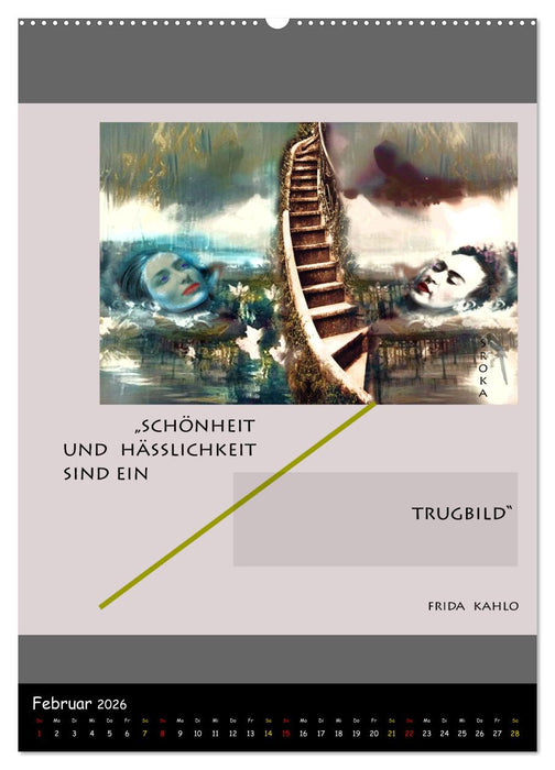 Frida Kahlo - Zitate im Dialog (CALVENDO Premium Wandkalender 2026)