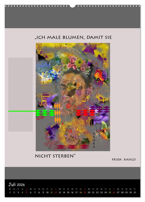 Frida Kahlo - Zitate im Dialog (CALVENDO Premium Wandkalender 2026)