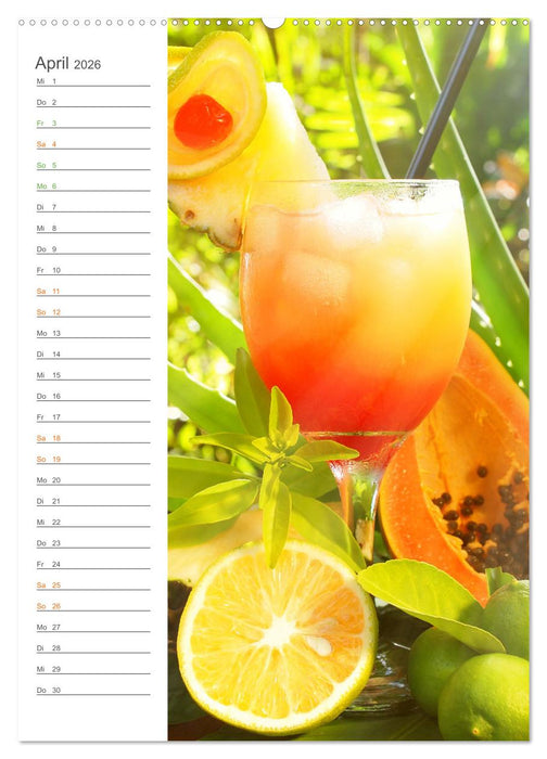 Tropical Cocktails - Erfrischend und fruchtig (CALVENDO Premium Wandkalender 2026)