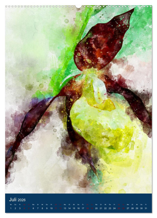 Wilde Blumen - Illustrierter Blütenzauber der Pflanzenwelt (CALVENDO Premium Wandkalender 2026)