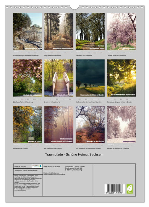Traumpfade - Schöne Heimat Sachsen (CALVENDO Wandkalender 2026)