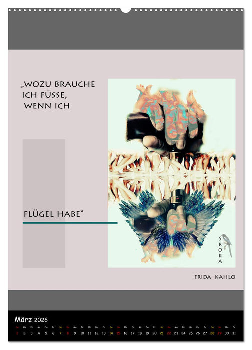 Frida Kahlo - Zitate im Dialog (CALVENDO Wandkalender 2026)