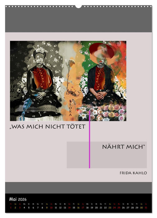 Frida Kahlo - Zitate im Dialog (CALVENDO Wandkalender 2026)