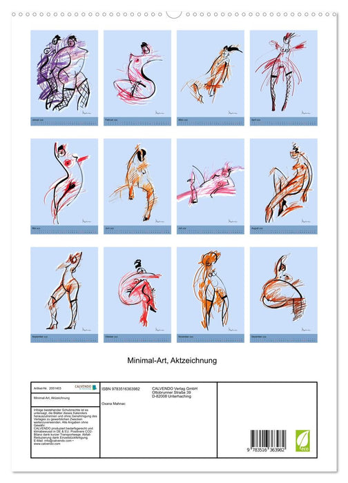 Minimal-Art, Aktzeichnung (CALVENDO Premium Wandkalender 2026)