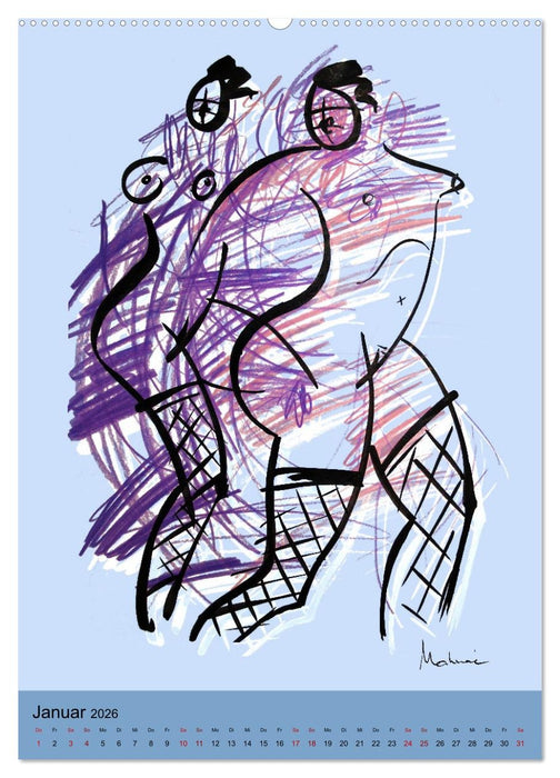 Minimal-Art, Aktzeichnung (CALVENDO Premium Wandkalender 2026)