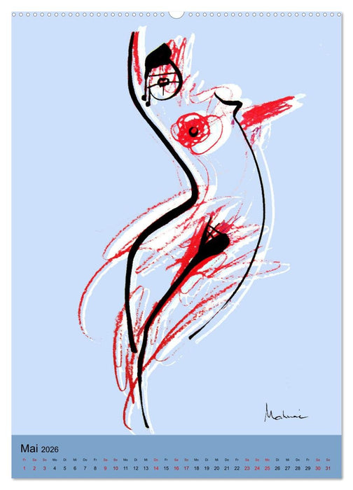 Minimal-Art, Aktzeichnung (CALVENDO Premium Wandkalender 2026)