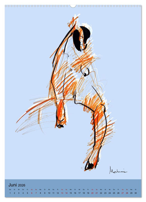 Minimal-Art, Aktzeichnung (CALVENDO Premium Wandkalender 2026)