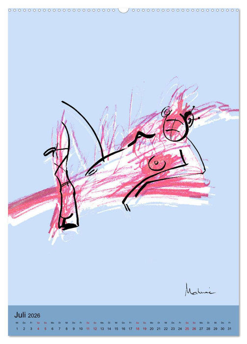 Minimal-Art, Aktzeichnung (CALVENDO Premium Wandkalender 2026)