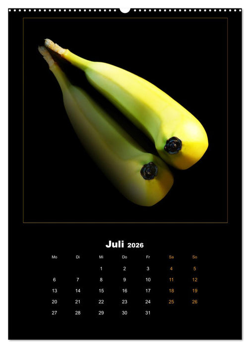 Vegan Food Kalender – Obst und Gemüse auf Schwarz (CALVENDO Premium Wandkalender 2026)