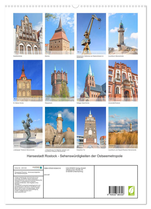 Hansestadt Rostock - Sehenswürdigkeiten der Ostseemetropole (CALVENDO Premium Wandkalender 2026)