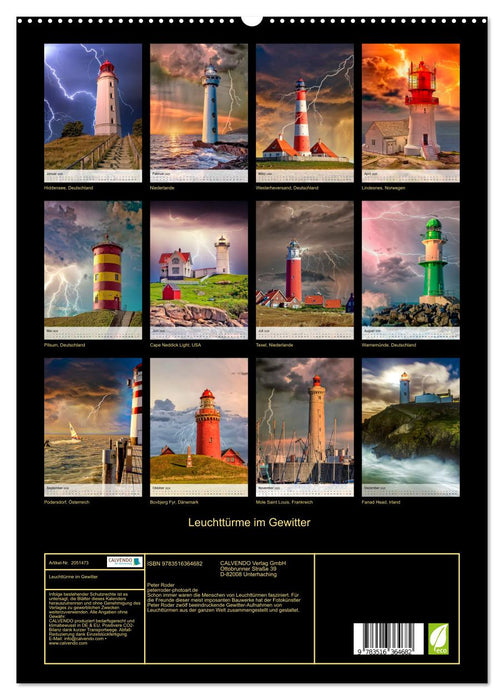 Leuchttürme im Gewitter (CALVENDO Premium Wandkalender 2026)