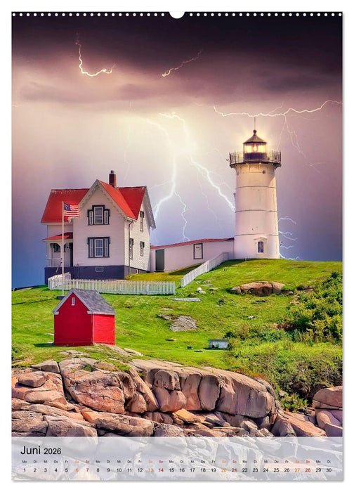 Leuchttürme im Gewitter (CALVENDO Premium Wandkalender 2026)