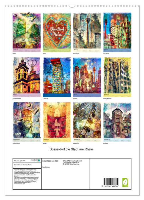 Düsseldorf die Stadt am Rhein (CALVENDO Wandkalender 2026)