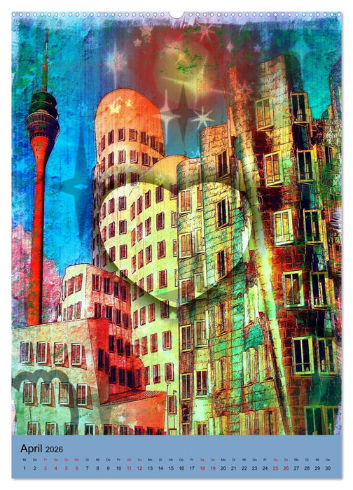 Düsseldorf die Stadt am Rhein (CALVENDO Wandkalender 2026)