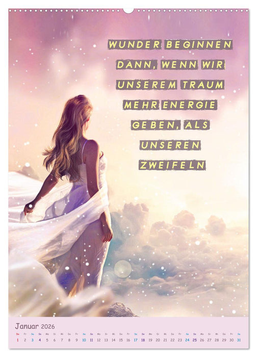 Traum Spruchkalender - Artwork (CALVENDO Premium Wandkalender 2026)