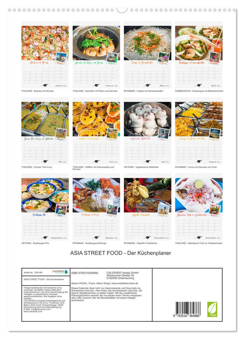 ASIA STREET FOOD - Der Küchenplaner (CALVENDO Wandkalender 2026)
