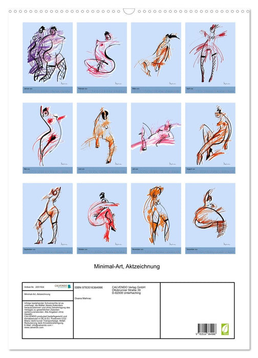 Minimal-Art, Aktzeichnung (CALVENDO Wandkalender 2026)
