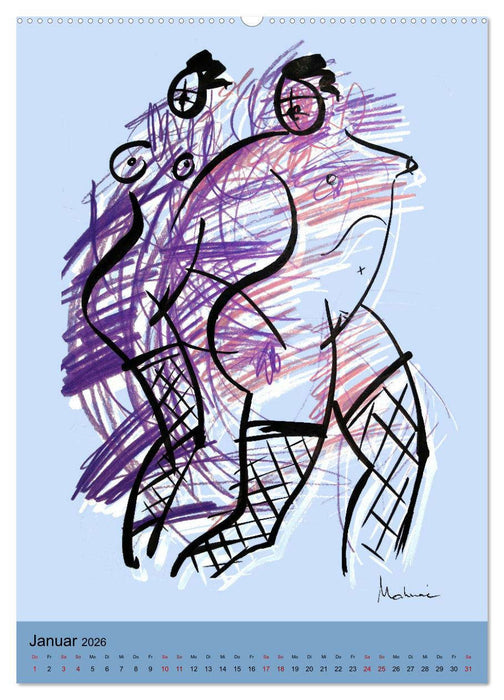 Minimal-Art, Aktzeichnung (CALVENDO Wandkalender 2026)